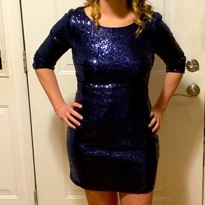 Lulus blue sequins party dress